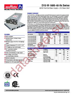D1U-W-1600-48-HB1C datasheet  